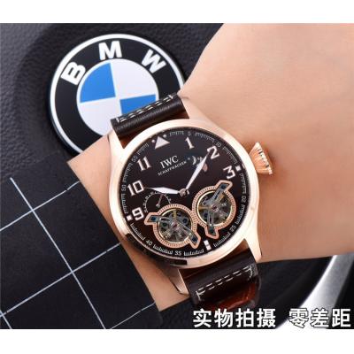 Replica Pilot A21j Automatic Movement Mens Watch Silver Dial Leather Strap B E49