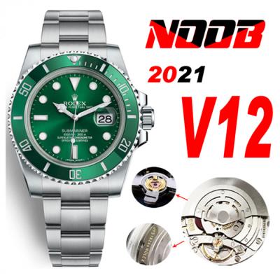 NOOB V12 Submariner 116610 SA3135 Automatic Mens Watch Ceramics Bezel Green Dial 904L SS Bracelet Correct Shock Absorbe