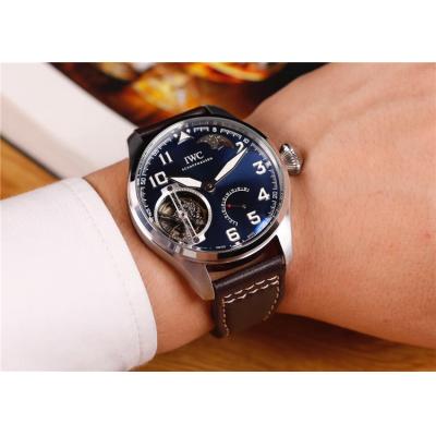 Replica Pilot A21j Automatic Movement Mens Watch Blue Dial Leather Strap A E51