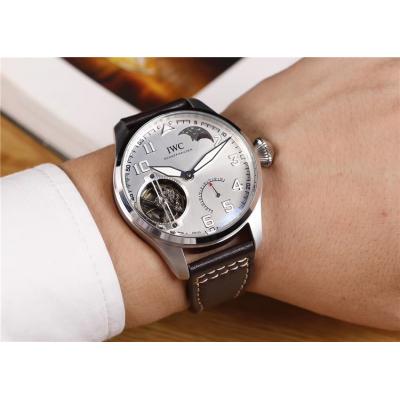 Replica Pilot A21j Automatic Movement Mens Watch Silver  Dial Leather Strap B E51