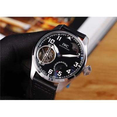 Replica Pilot A21j Automatic Movement Mens Watch Silver  Dial Leather Strap B E51