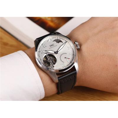 Replica Pilot A21j Automatic Movement Mens Watch Silver  Dial Leather Strap B E51