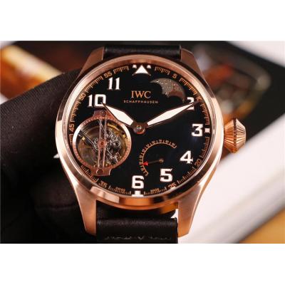 Replica Pilot A21j Automatic Movement Mens Watch Black Dial Leather Strap C E51