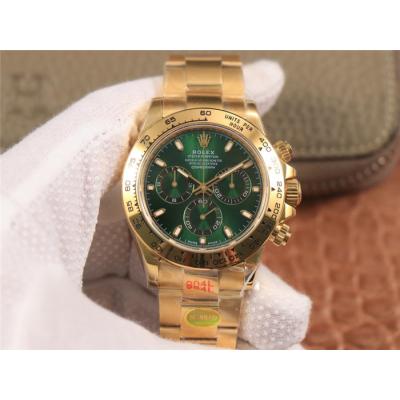 Daytona 116508 SA4130 Automatic Chronograph Mens Watch Best Edition NOOB V3 YG  Green Dial 904L SS Bracelet CHS