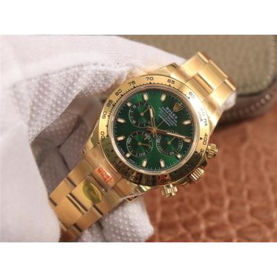 Daytona 116508 SA4130 Automatic Chronograph Mens Watch Best Edition NOOB V3 YG  Green Dial 904L SS Bracelet CHS