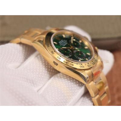 Daytona 116508 SA4130 Automatic Chronograph Mens Watch Best Edition NOOB V3 YG  Green Dial 904L SS Bracelet CHS