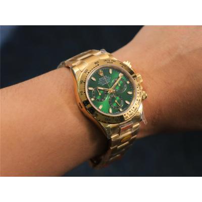 Daytona 116508 SA4130 Automatic Chronograph Mens Watch Best Edition NOOB V3 YG  Green Dial 904L SS Bracelet CHS