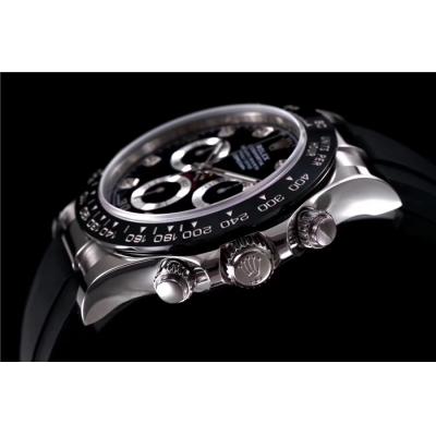 Daytona 116519 SA4130 Automatic Chronograph Mens Watch Best Edition NOOB V3 Black Diamonds Dial Oysterflex Rubber CHS