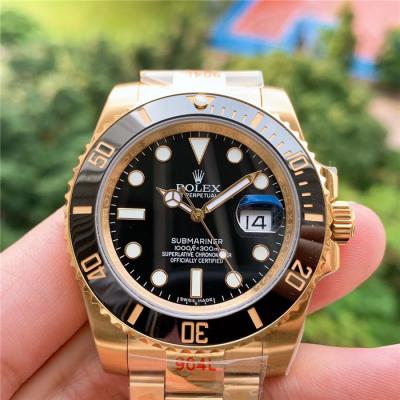 NOOB V2 SA3135 Automatic Mens Watch 18K YG Black Dial 904L Steel Case Oyster Bracelet Best Version