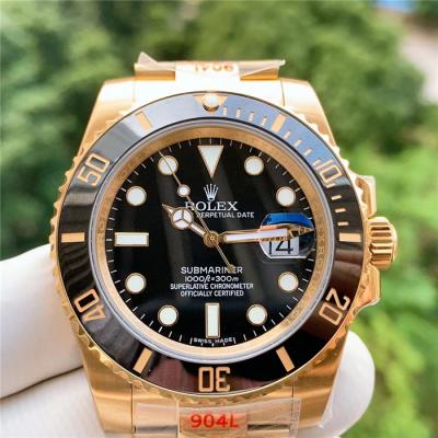 NOOB V2 SA3135 Automatic Mens Watch 18K YG Black Dial 904L Steel Case Oyster Bracelet Best Version