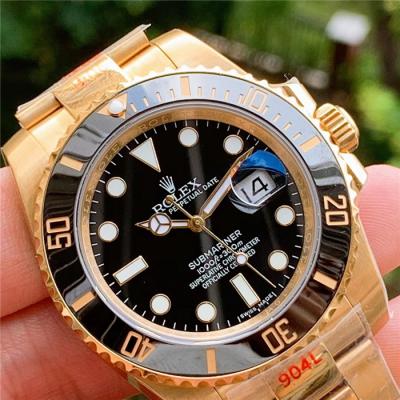 NOOB V2 SA3135 Automatic Mens Watch 18K YG Black Dial 904L Steel Case Oyster Bracelet Best Version