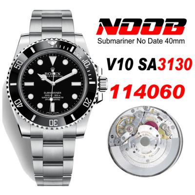 NOOB V10 Submariner 114060 SA3130 Automatic Mens Watch Black Dial Not Date 904L Steel & Bracelet Best Edition