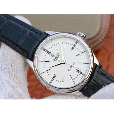 BSF Cellini Time 50509 A3132 Automatic Mens Watch White Dial Leather Strap Best Edition