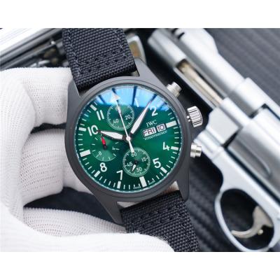 Replica Pilot Japan Quartz Chronograph Movement Mens Watch Green Dial Nylon Strap E173