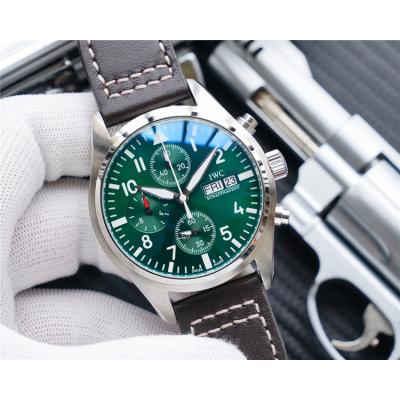 Replica Pilot Japan Quartz Chronograph Movement Mens Watch Green Dial Nylon Strap E173