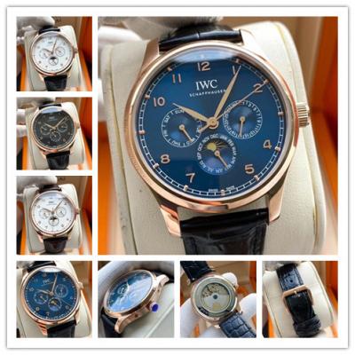 Replica Portugieser A21j Automatic Movement Mens Watch Blue Dial Leather Strap A E178