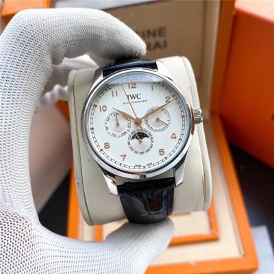 Replica Portugieser A21j Automatic Movement Mens Watch White Dial Leather Strap B E178