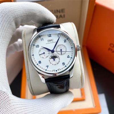 Replica Portugieser A21j Automatic Movement Mens Watch White Dial Leather Strap B E178