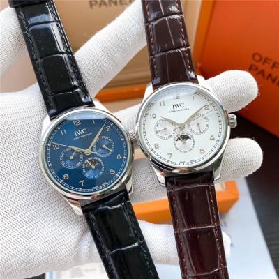 Replica Portugieser A21j Automatic Movement Mens Watch White Dial Leather Strap B E178