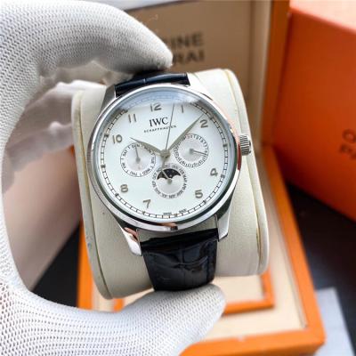 Replica Portugieser A21j Automatic Movement Mens Watch White Dial Leather Strap B E178