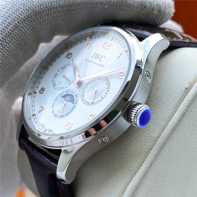 Replica Portugieser A21j Automatic Movement Mens Watch White Dial Leather Strap B E178