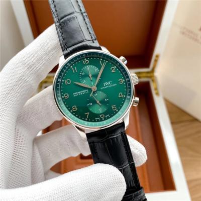 Replica Portugieser A3836 Automatic Movement Mens Watch Green Dial Leather Strap E180