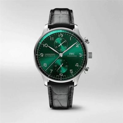 Replica Portugieser A3836 Automatic Movement Mens Watch Green Dial Leather Strap E180