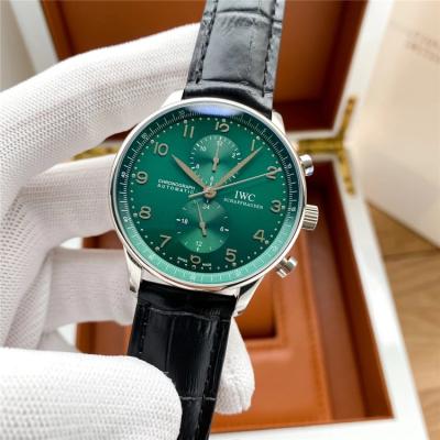 Replica Portugieser A3836 Automatic Movement Mens Watch Green Dial Leather Strap E180