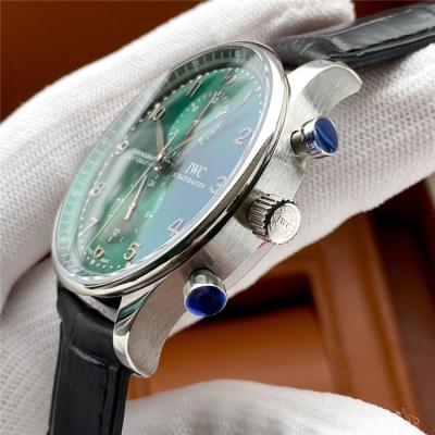 Replica Portugieser A3836 Automatic Movement Mens Watch Green Dial Leather Strap E180