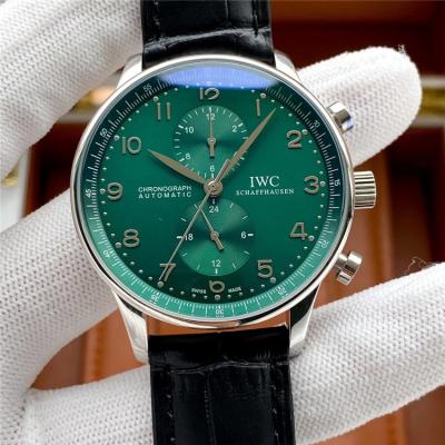 Replica Portugieser A3836 Automatic Movement Mens Watch Green Dial Leather Strap E180