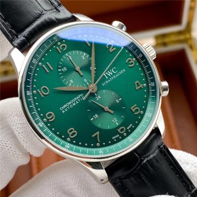 Replica Portugieser A3836 Automatic Movement Mens Watch Green Dial Leather Strap E180