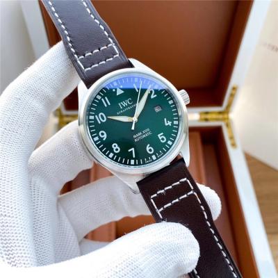 Replica Pilot A21j Automatic Movement Mens Watch Green Dial Leather Strap E181