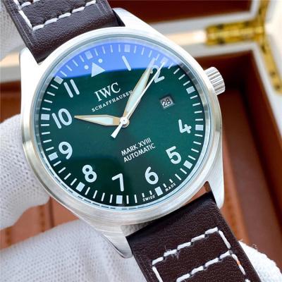 Replica Pilot A21j Automatic Movement Mens Watch Green Dial Leather Strap E181