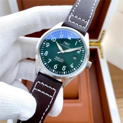 Replica Pilot A21j Automatic Movement Mens Watch Green Dial Leather Strap E181