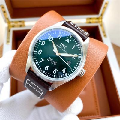 Replica Pilot A21j Automatic Movement Mens Watch Green Dial Leather Strap E181