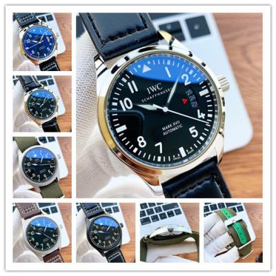 Replica Pilot Japan Miyota 8215 Automatic Mens Watch Black Dial Leather Strap A E186