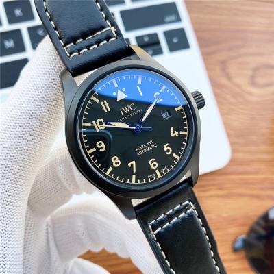 Replica Pilot Japan Miyota 8215 Automatic Mens Watch Black Dial Leather Strap A E186