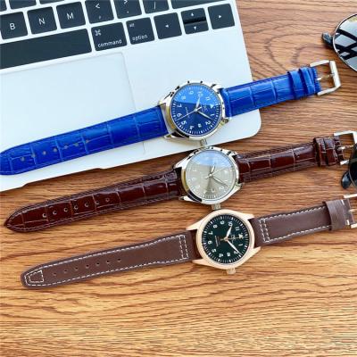 Replica Pilot Japan Miyota 8215 Automatic Mens Watch Blue Dial Leather Strap B E187