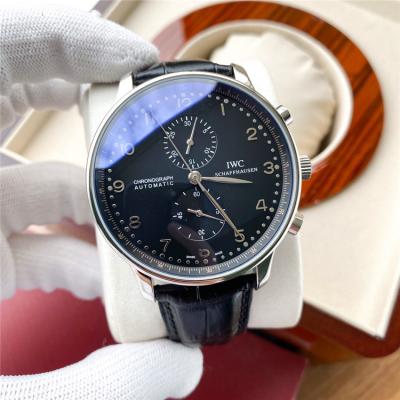 Replica Portugieser A21j Automatic Movement Mens Watch White Dial Leather Strap E189