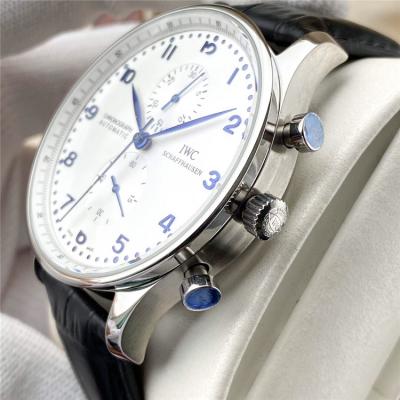 Replica Portugieser A21j Automatic Movement Mens Watch White Dial Leather Strap E189