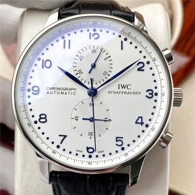 Replica Portugieser A21j Automatic Movement Mens Watch White Dial Leather Strap E189