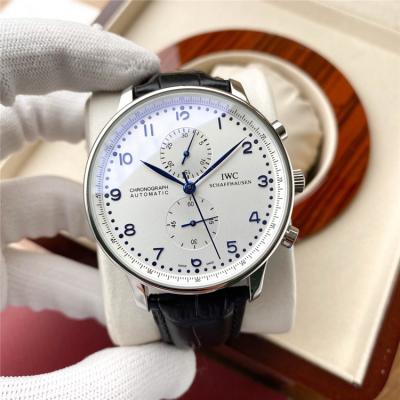 Replica Portugieser A21j Automatic Movement Mens Watch White Dial Leather Strap E189