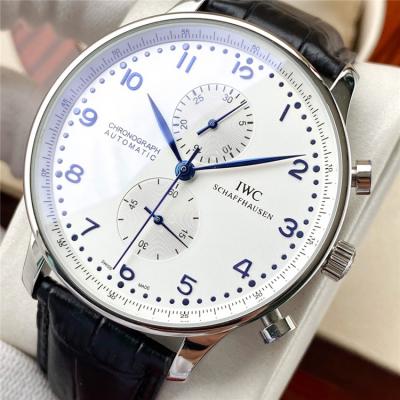 Replica Portugieser A21j Automatic Movement Mens Watch White Dial Leather Strap E189