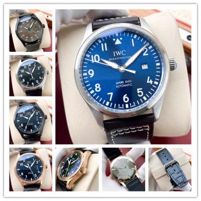 Replica Pilot A21j Automatic Movement Mens Watch Blue Dial Leather Strap A E190