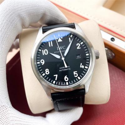 Replica Pilot A21j Automatic Movement Mens Watch Blue Dial Leather Strap A E190