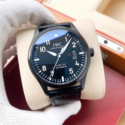 Replica Pilot A21j Automatic Movement Mens Watch Blue Dial Leather Strap A E190