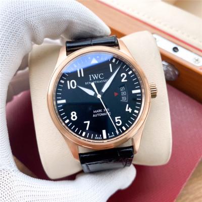 Replica Pilot A21j Automatic Movement Mens Watch Blue Dial Leather Strap A E190