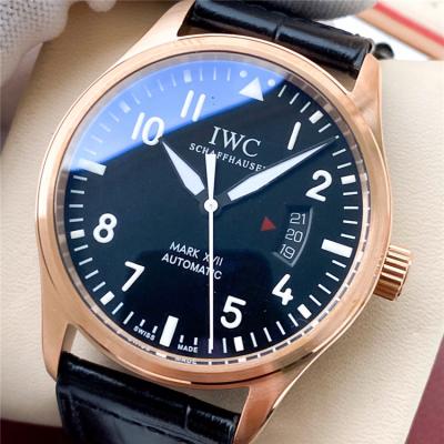 Replica Pilot A21j Automatic Movement Mens Watch Blue Dial Leather Strap A E190