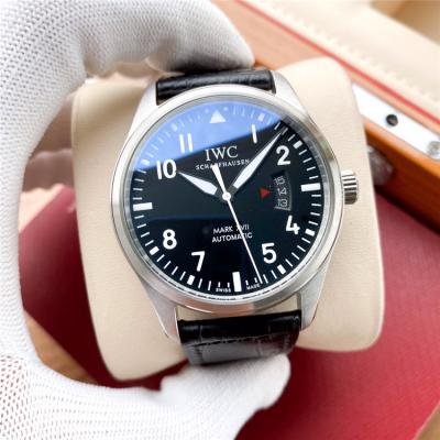 Replica Pilot A21j Automatic Movement Mens Watch White Dial Leather Strap B E190