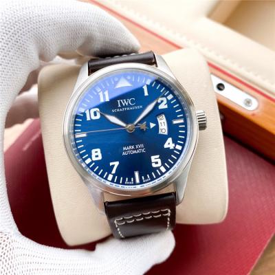 Replica Pilot A21j Automatic Movement Mens Watch White Dial Leather Strap B E190